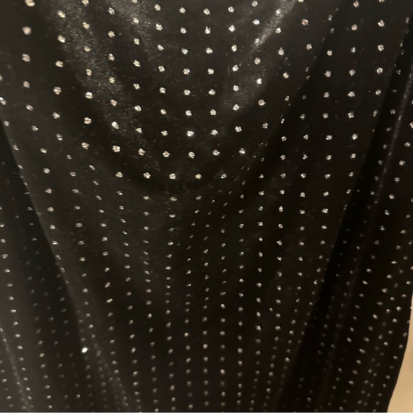 Black velvet sparkly long sleeve mini dress - Picture 6 of 6